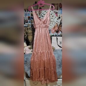 Pink Leopard Print Maxi Dress